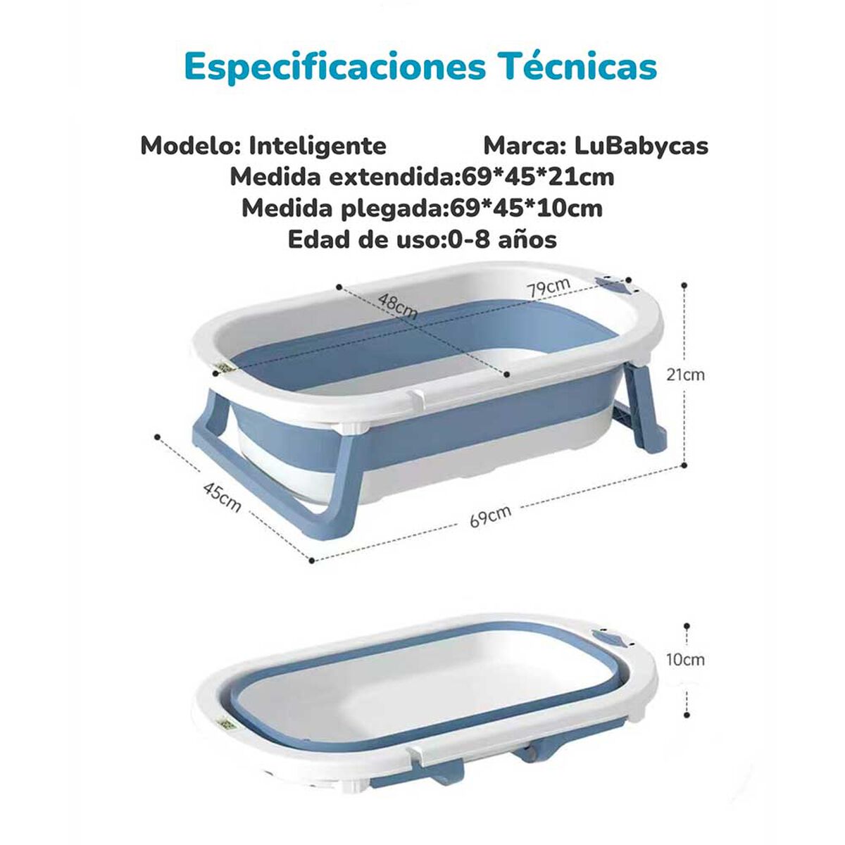 Bañera Plegable con Termómetro Cojin y más Accesorios Rosada