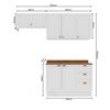 Kit Cocina Modular Royal Vekkahome 6 Puertas 3 Cajones Blanca