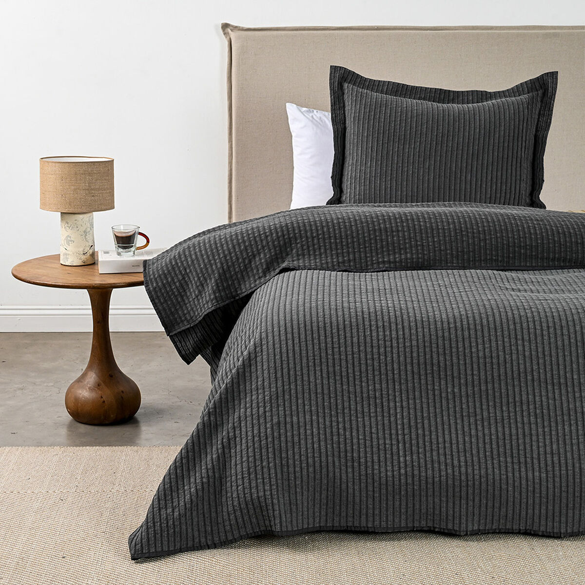 Cubrecama Cannon Luisa King Gris