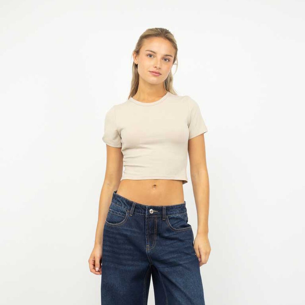 Polera Crop Manga Corta Mujer Icono