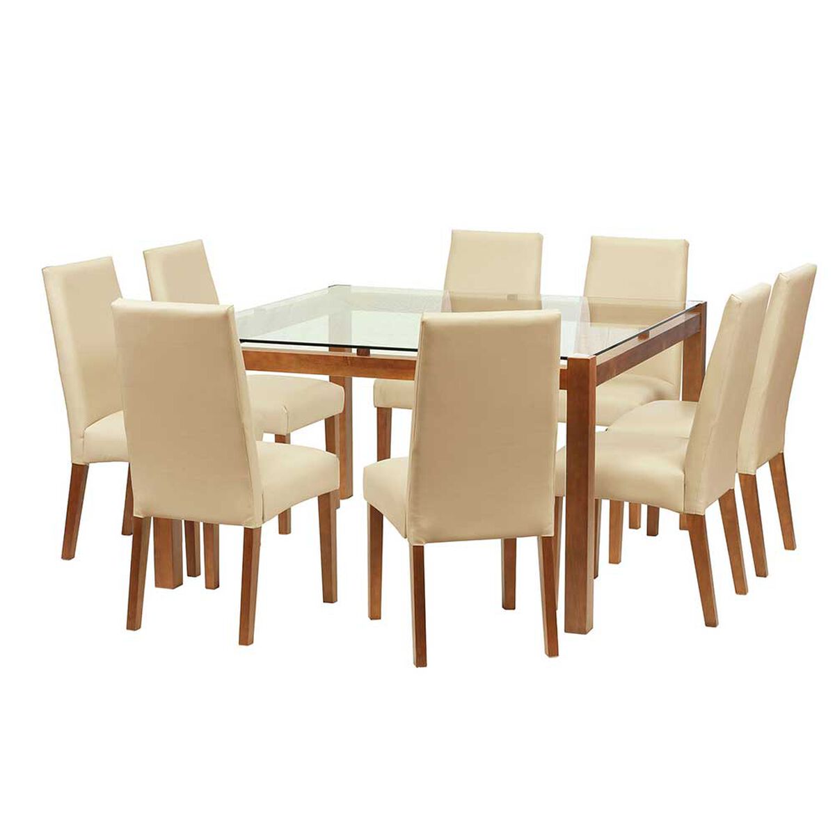 Juego de Comedor Latam Home Barcelona 8 Sillas Beige