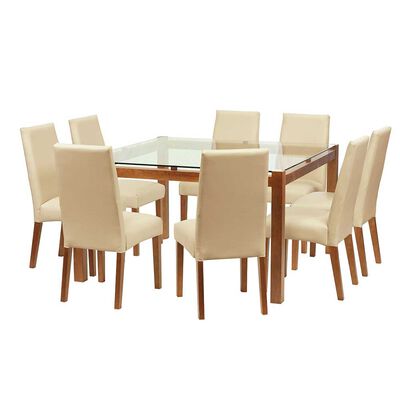 Juego de Comedor Latam Home Barcelona 8 Sillas Beige