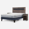 Combo Cama Europea Rosen 2 Plazas Indie BN + Respaldo y Veladores Ferrara