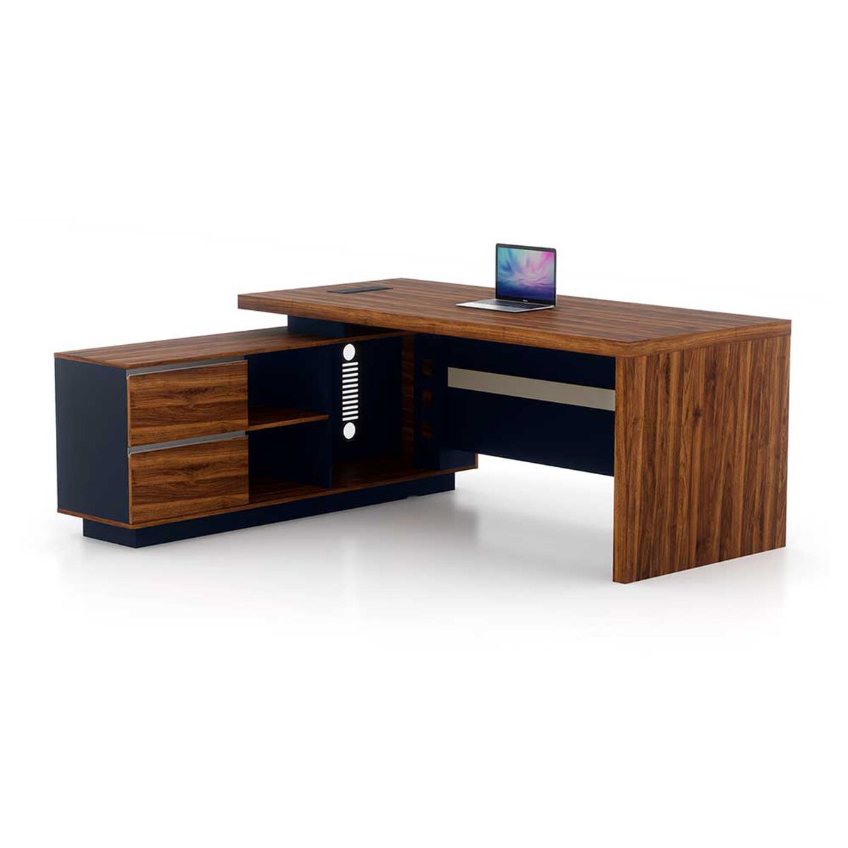 Escritorio Rodler Haya Caf&eacute; Almendra-Gris Oscuro