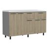 Mueble de Cocina Lavaplatos TuHome Hasselt 5 Puertas 2 Cajones Gris Rovere