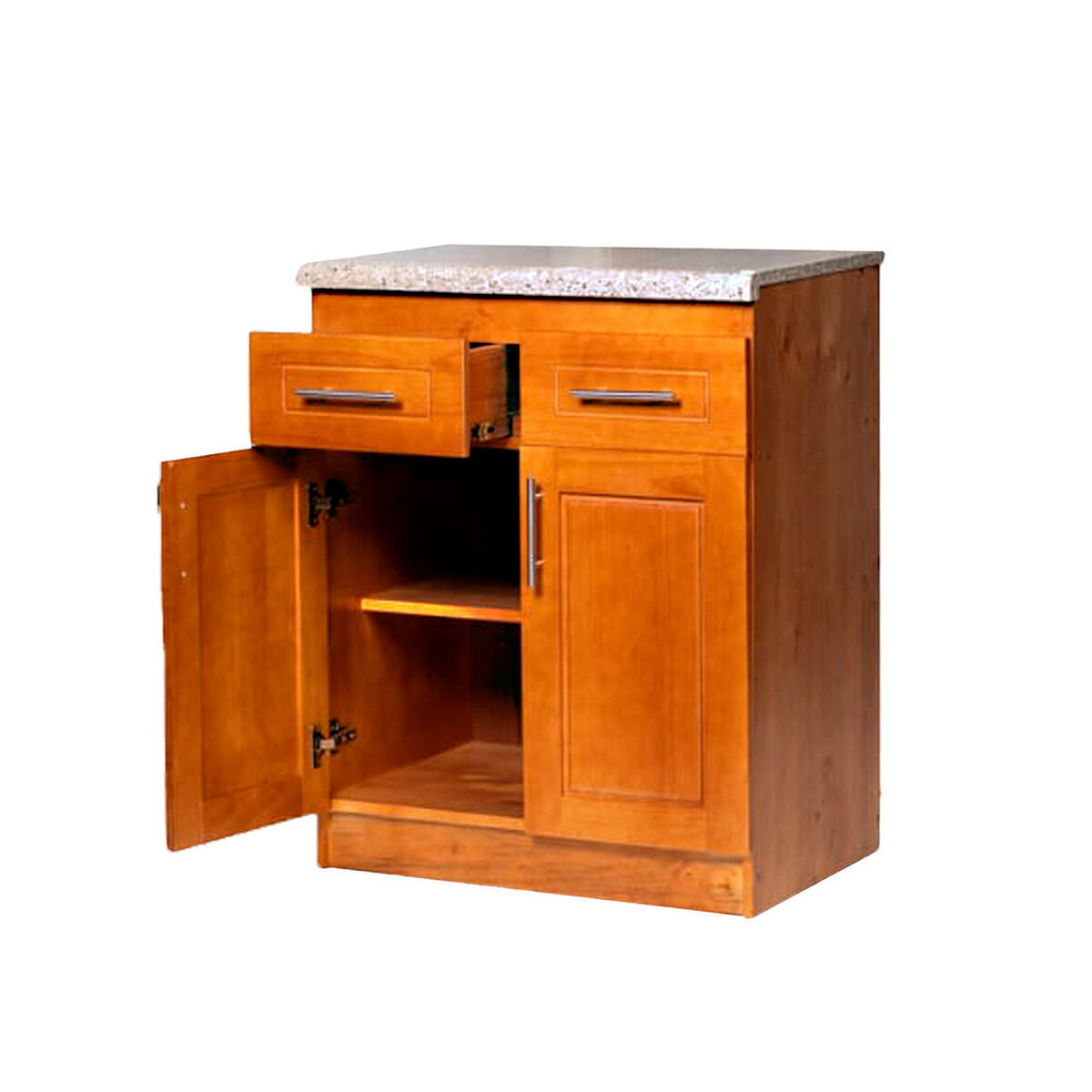 Base de Cocina Muebles Hema Berl&iacute;n 2 Puertas 2 Cajones Nogal