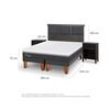 Cama Europea CIC Base Dividida King Ortopedic Advance + Respaldo + 2 Veladores Torino