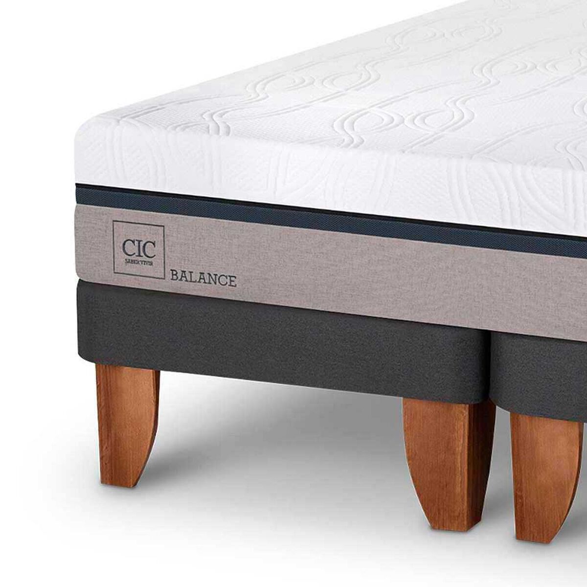 Cama Europea CIC Base Normal King Balance + Respaldo Villarrica