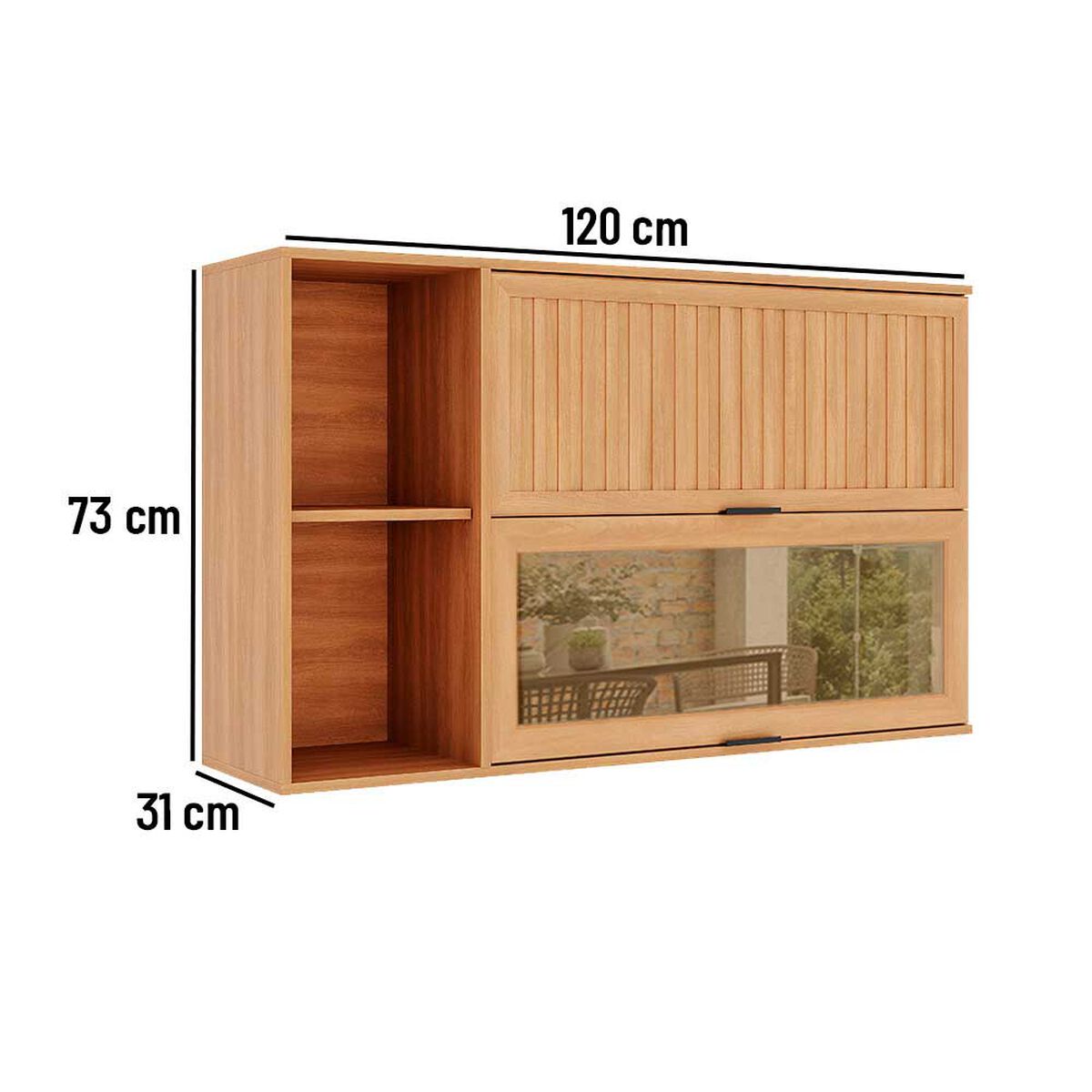 Mueble A&eacute;reo Cocina Roca Casta&ntilde;a 120 cm 2 Puertas Canela-Ceniza