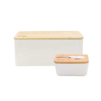 Pack Simplit Mantequillero + Cuchillo + Panera Metálica Blanco