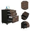 Mueble Archivador TuHome Home Office 3 Cajones Negro Soft Coñac