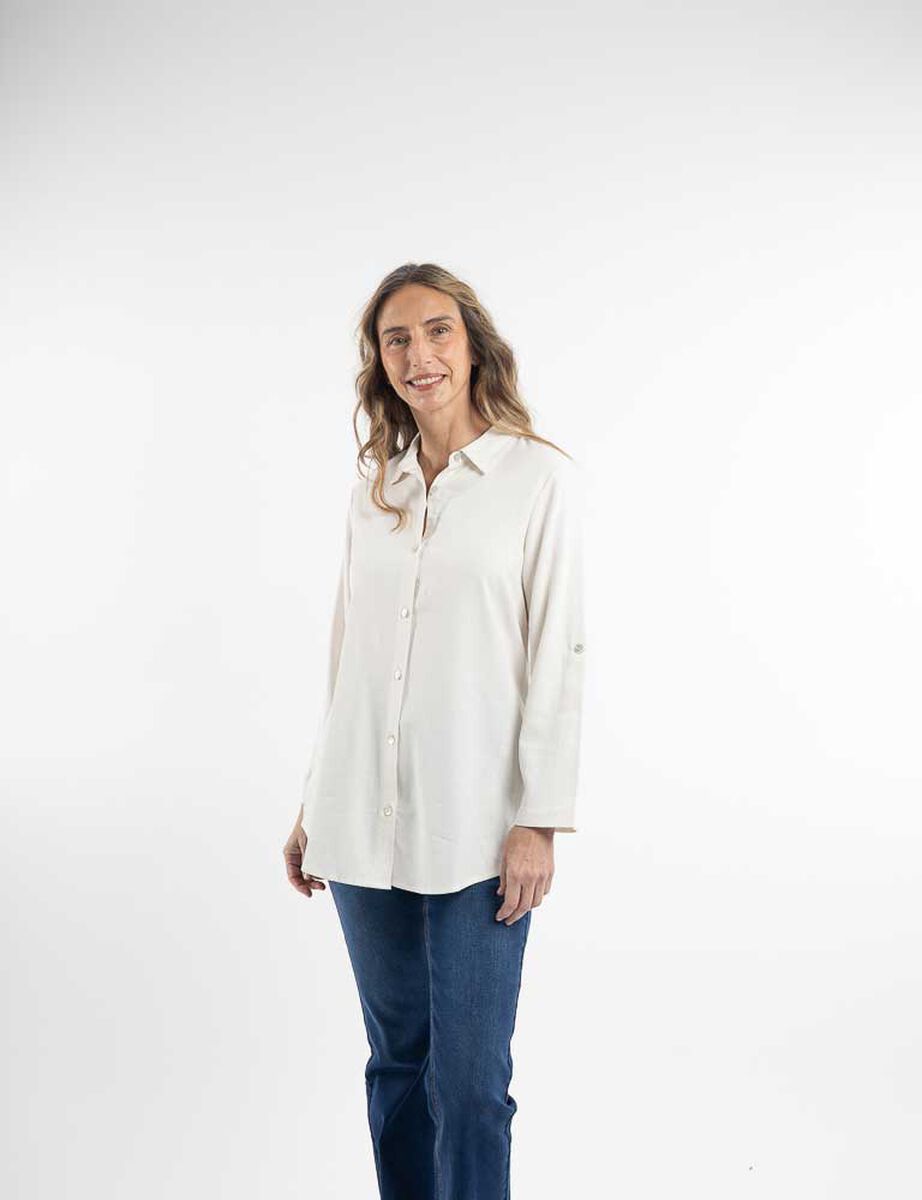 Blusa Lino Manga Larga Mujer Portman Club