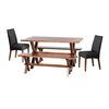 Juego de Comedor Latam Home Sevilla Cadiz 2 Sillas + 2 Bancas PU Negro