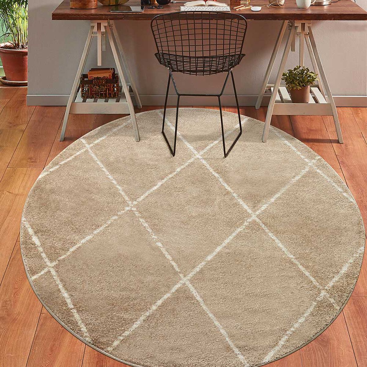 Alfombra  Modalfo Florida Beige 160 x 160 cm