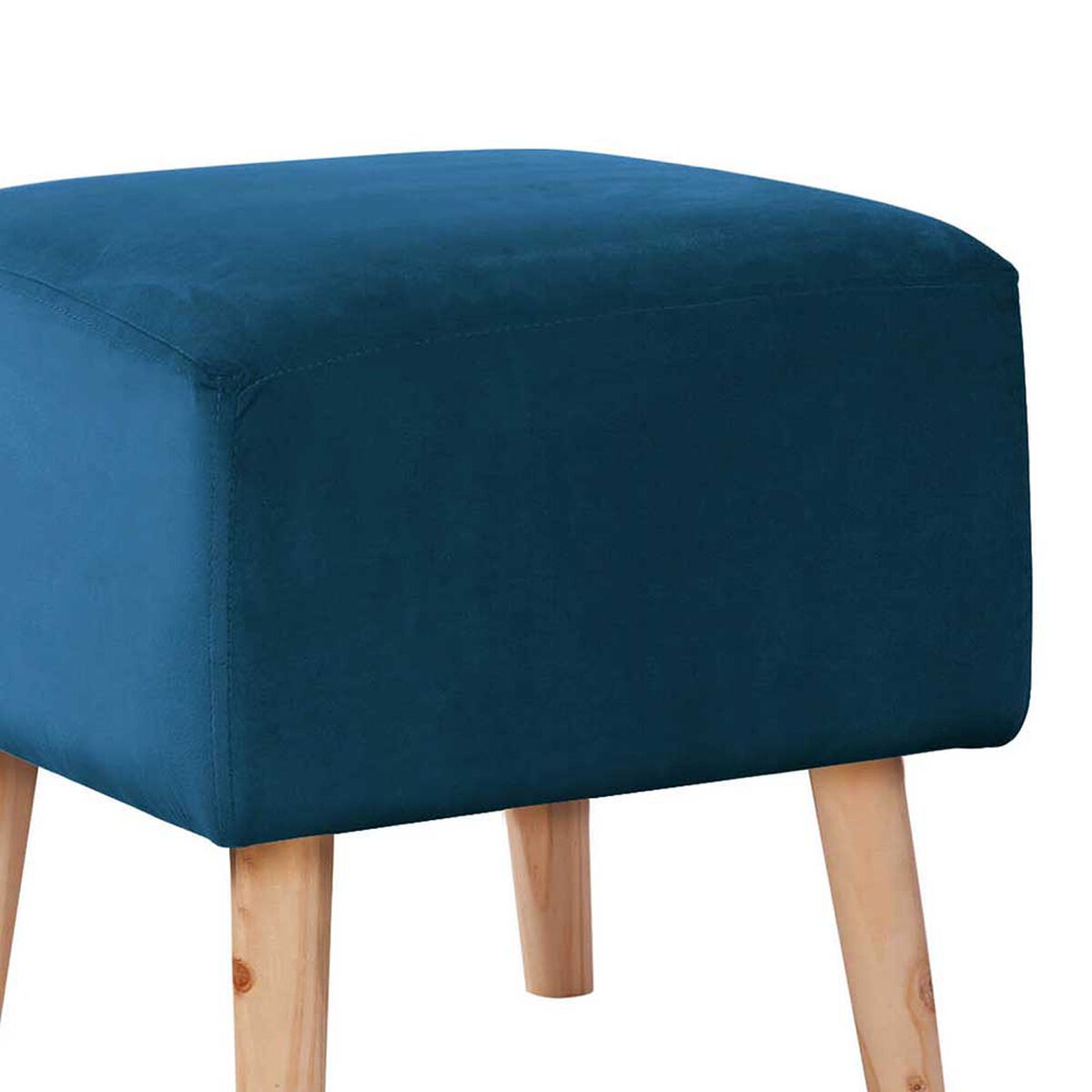 Pouf Latam Home Burdeos Tela Velvet Azul Petróleo