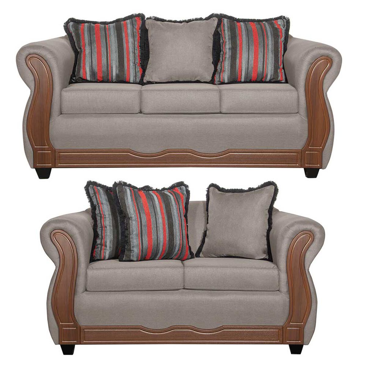 Juego de Living Black Factory Sofia 5 Cuerpos Beige