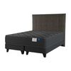 Cama Europea Flex Base Dividida King Black + Respaldo Grafito