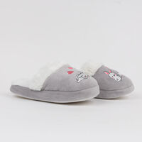 Pantufla Conejos Mujer Icono Gris