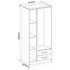 Clóset Vekkahome Pequim 3 Puertas 2 Cajones Negro