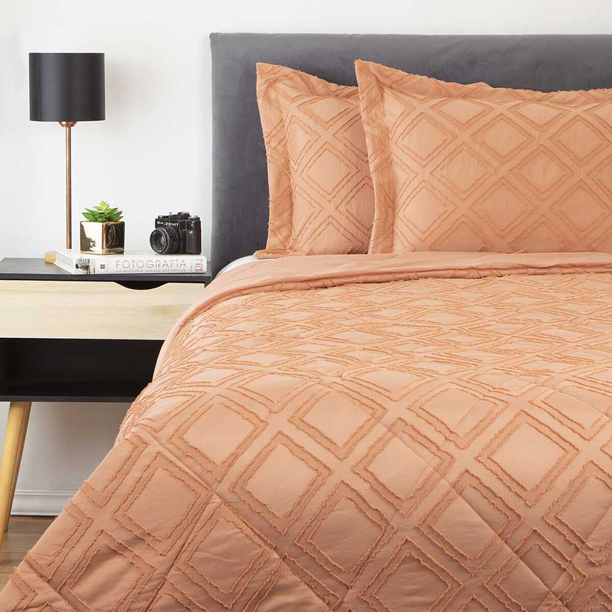 Cobertor Diamond Zibel 1,5 Plazas Liso Terra