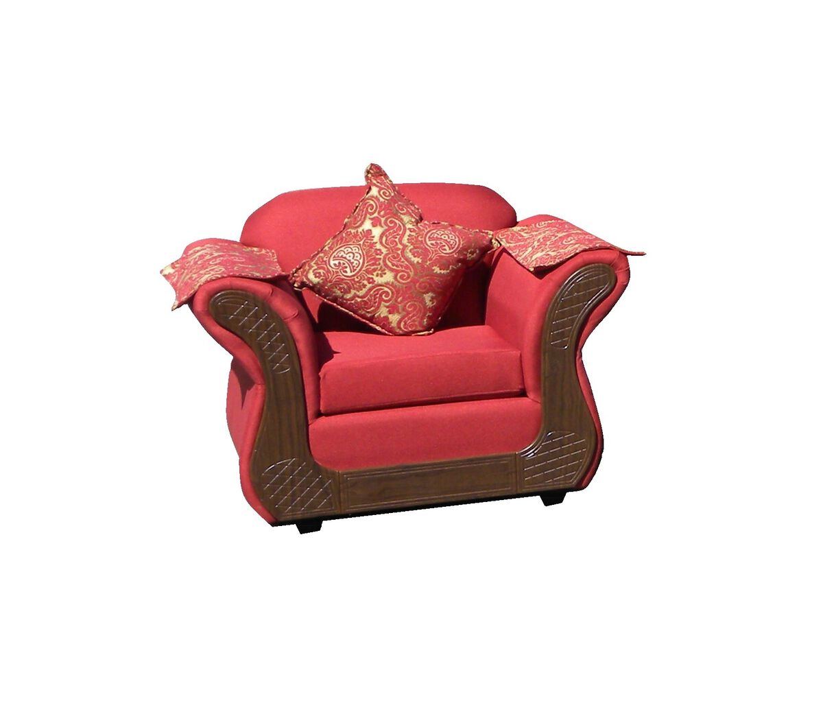 Juego de Living Almore Irlanda Sofá 3 Cuerpos + Dos Sillones 1 Cuerpo Rojo