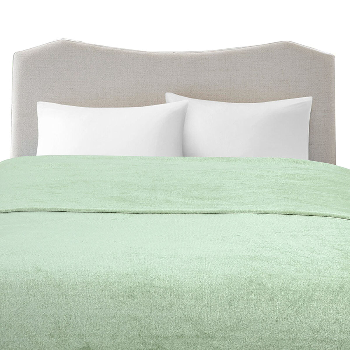 Frazada Illusions Flannel 1,5 Plazas Liso Olivo
