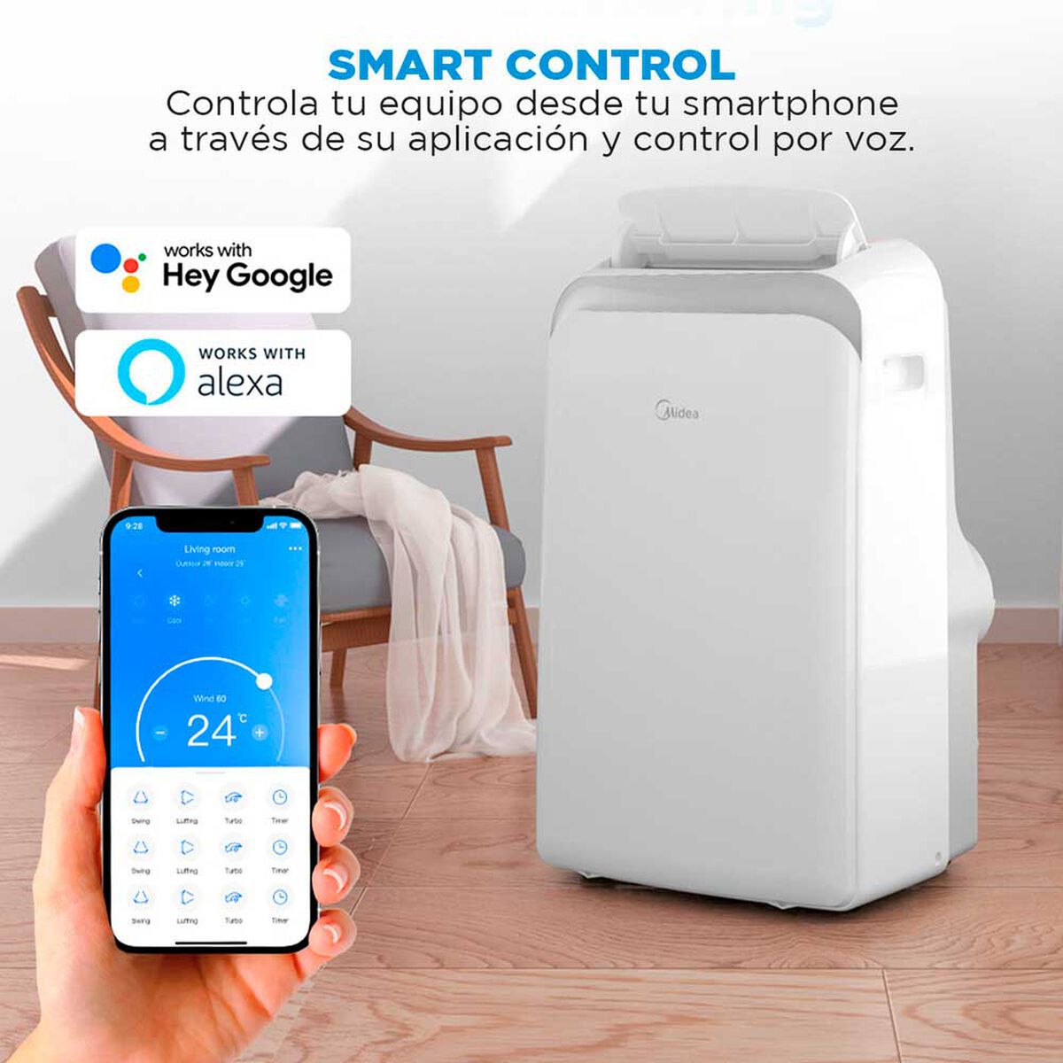 Aire Acondicionado Portátil Midea MPPD-12KHRN1W