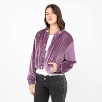 Chaqueta Bomber Terciopelo Push Mujer Zibel Malva, Negro
