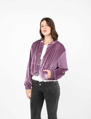 Imagen 1 del producto Chaqueta Bomber Terciopelo Push Mujer Zibel Malva, Negro