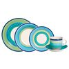 Combo Cocina a Gas Sindelen CH-5050 4 Quemadores + Juego de Vajilla Hallen Mallorca Cerámica 30 Piezas + Set Espumadera + Espatula Casa Linda Silicona Negro