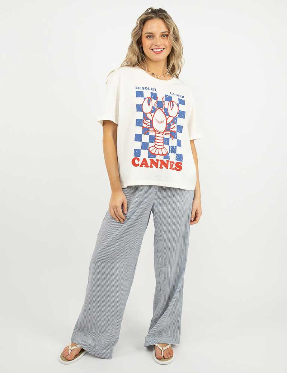 Polera Con Estampado Manga Corta Mujer Icono