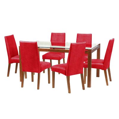 Juego de Comedor Latam Home Barcelona 6 Sillas Rojo