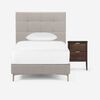 Respaldo + Velador Rosen 1,5 Plazas Issey Beige