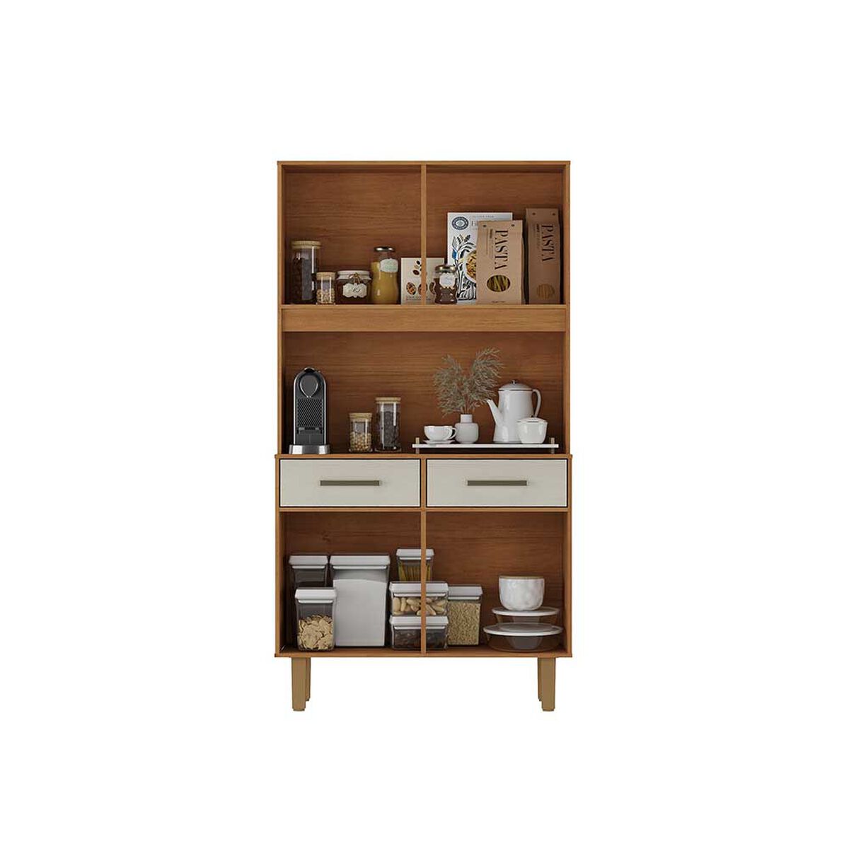 Mueble de Cocina Casanova Borja 4 Puertas 2 Cajones Blanco Café