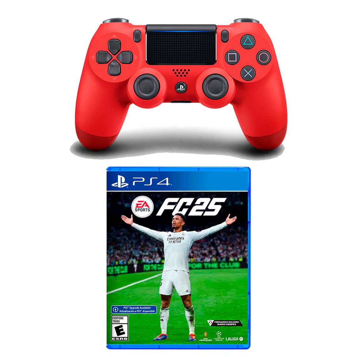 Combo Control PS4 Sony DualShock 4 Magma Red + Juego PS4 EA Sports FC 25