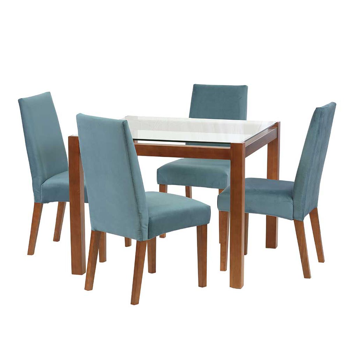 Juego de Comedor Latam Home Barcelona 4 Sillas Turquesa