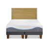 Cama Europea CIC Base Dividida 2 Plazas Alaska + Respaldo Milan Mostaza