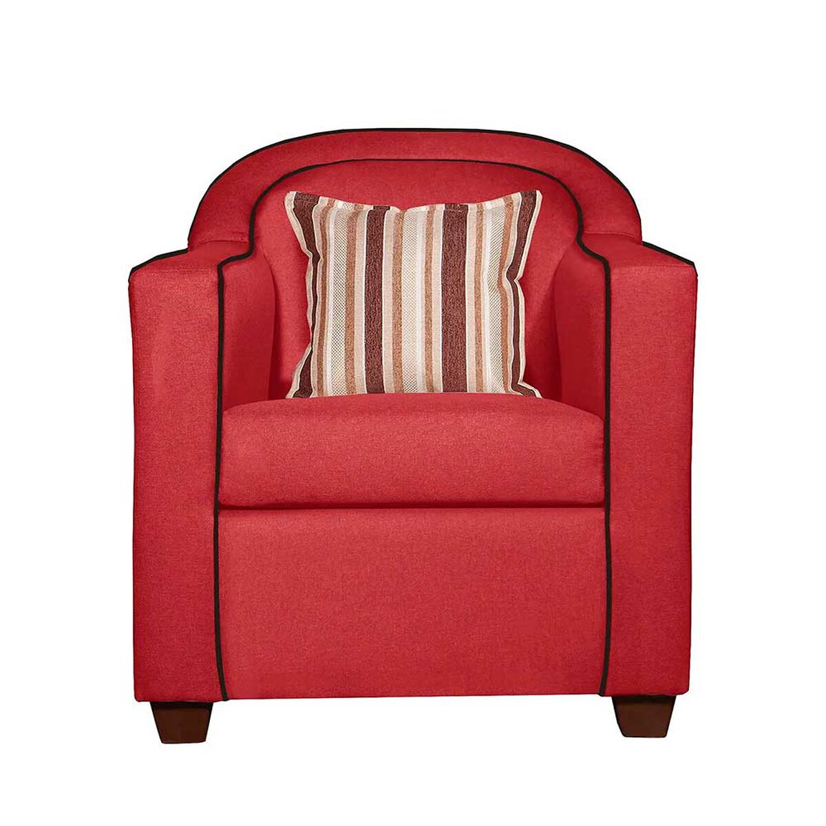 Juego de Living Ruzam Mobel Zafiro Sofá 3 Cuerpos + Dos Sillones 1 Cuerpo Lino Rojo