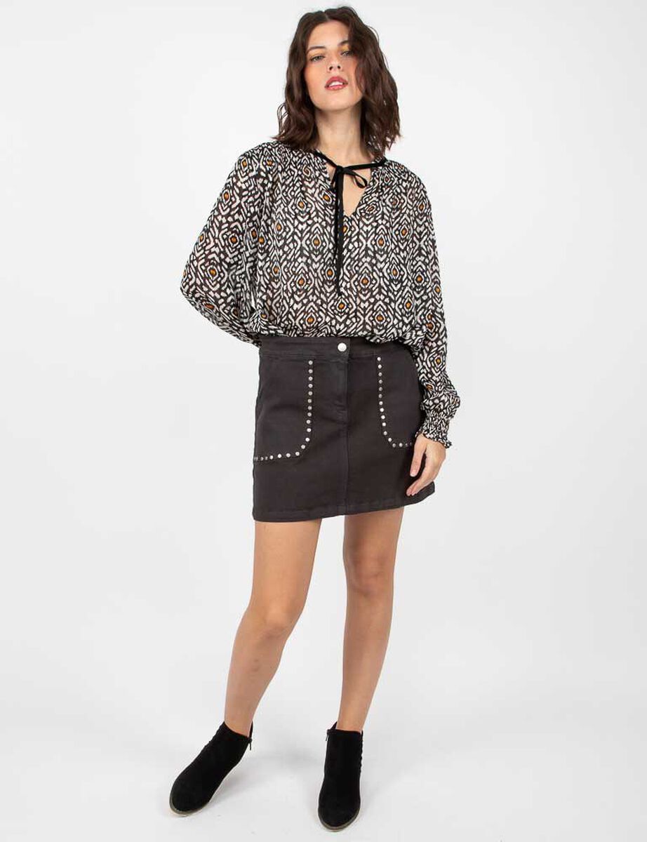 Falda Mini Apliques Mujer Alma