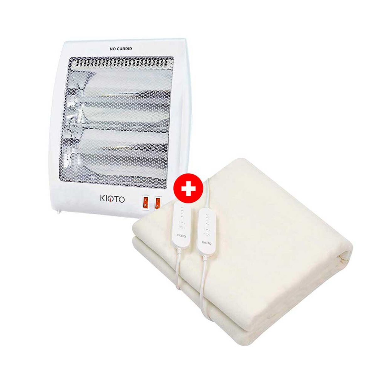 Calientacama Kioto CY2 2 Plazas + Estufa El&eacute;ctrica Kioto GR25-EC800 Blanco