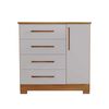 C&oacute;moda Home Mobili Kira 4 Cajones 1 Puerta Blanco Off Caf&eacute;