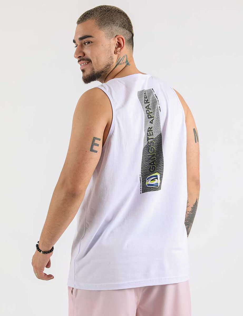Polera de Algodón Sin Mangas Hombre Gangster