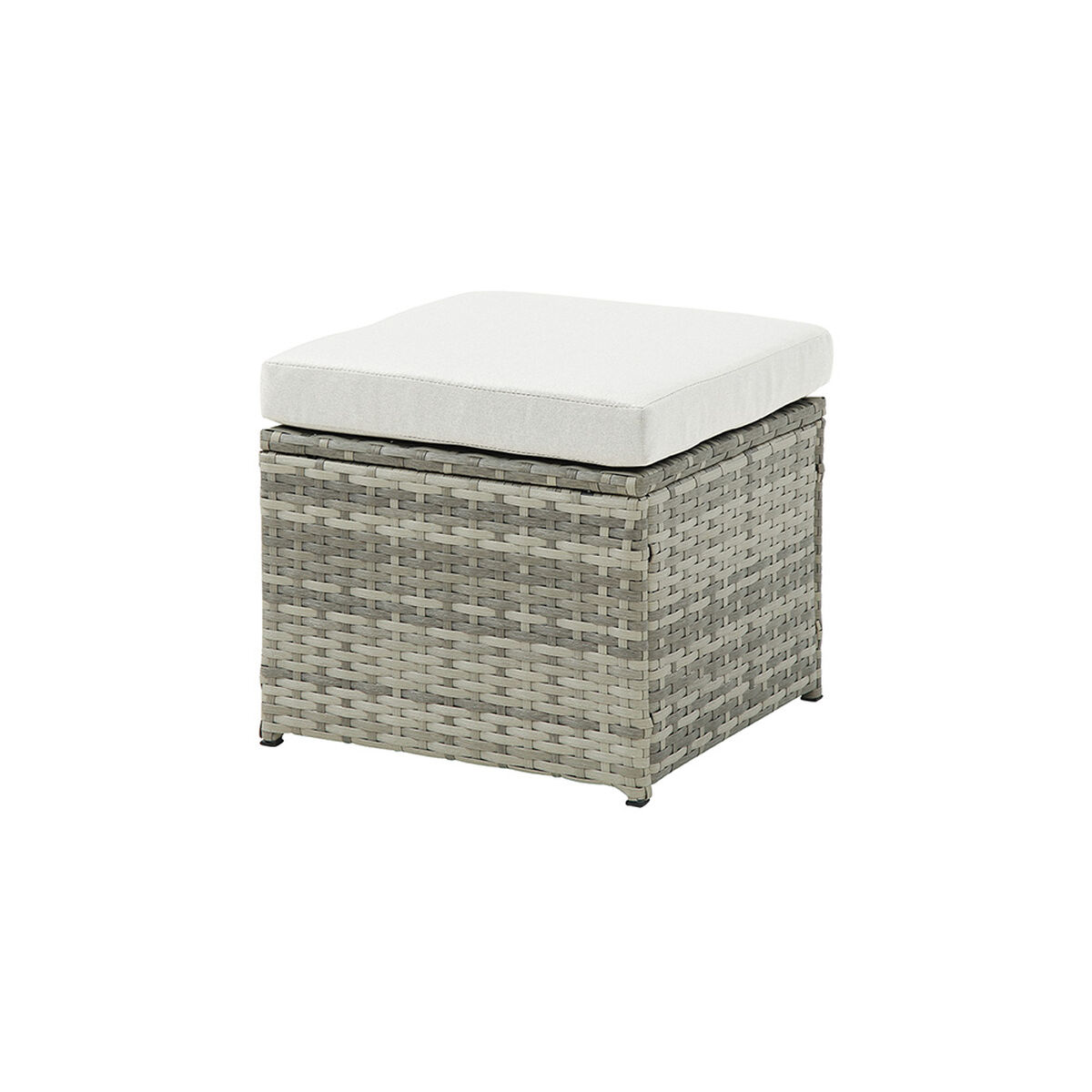 Juego de Terraza Vekkahome Hades Sofá Seccional 6 Cuerpos + Dos Pouf Beige