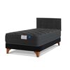 Cama Europea Flex 1,5 Plazas Black + Respaldo Royal Negro