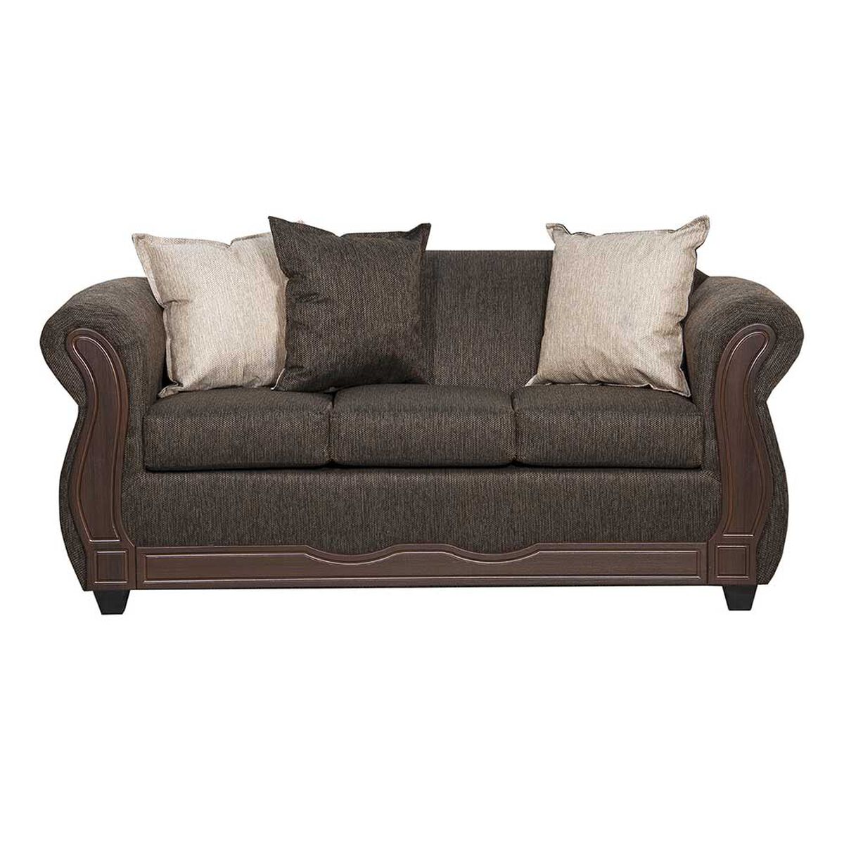 Juego de Living Black Factory Serrana Sofá 3 Cuerpos + Dos Sillones 1 Cuerpo Café