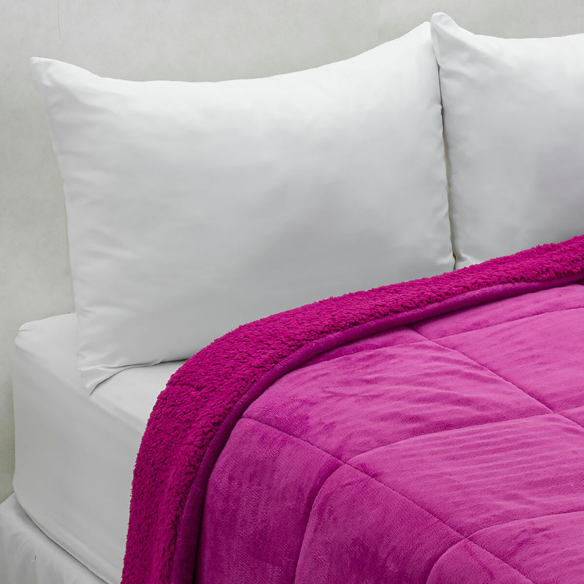 Plumón Coral Sherpa Casanova 2 Plazas Fucsia