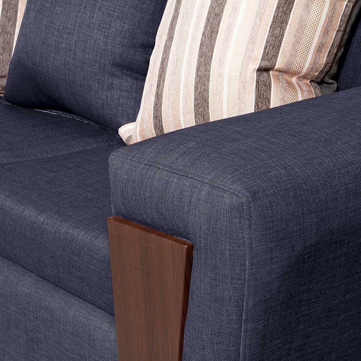 Juego de Living Ruzam Mobel Creta Sofá 3 Cuerpos + Dos Sillones 1 Cuerpo Lino Marengo