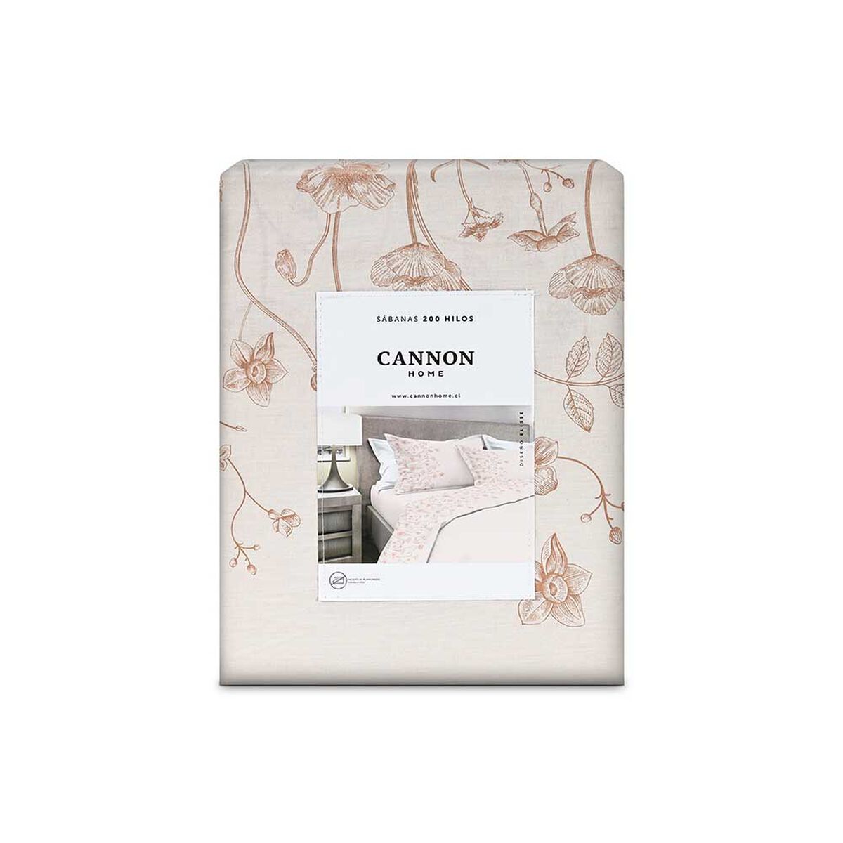 Juego de S&aacute;banas Cannon 2 Plazas Elisse 200 Hilos Beige