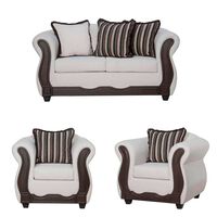 Juego de Living Black Factory Sofia 4 Cuerpos Crudo