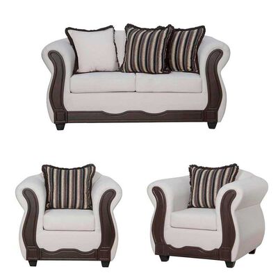 Juego de Living Black Factory Sofia 4 Cuerpos Crudo